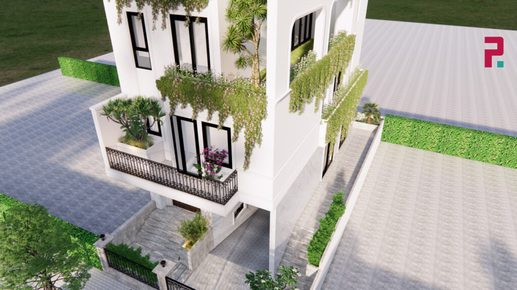 Phối cảnh sân vườn cây xanh S House