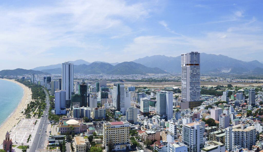 Virgo Hotel nhìn từ trên cao hướng biển Nha Trang
